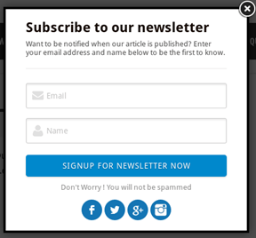 email pop-ups