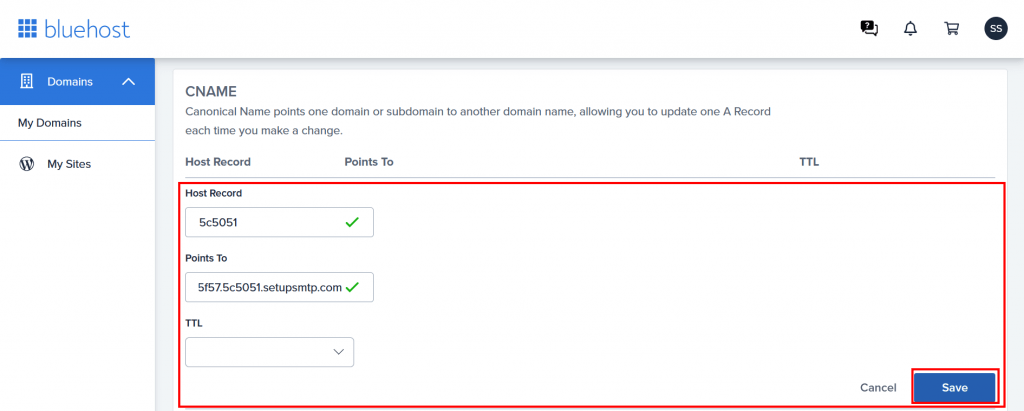 10. Adding DNS records as shown in smtpserver